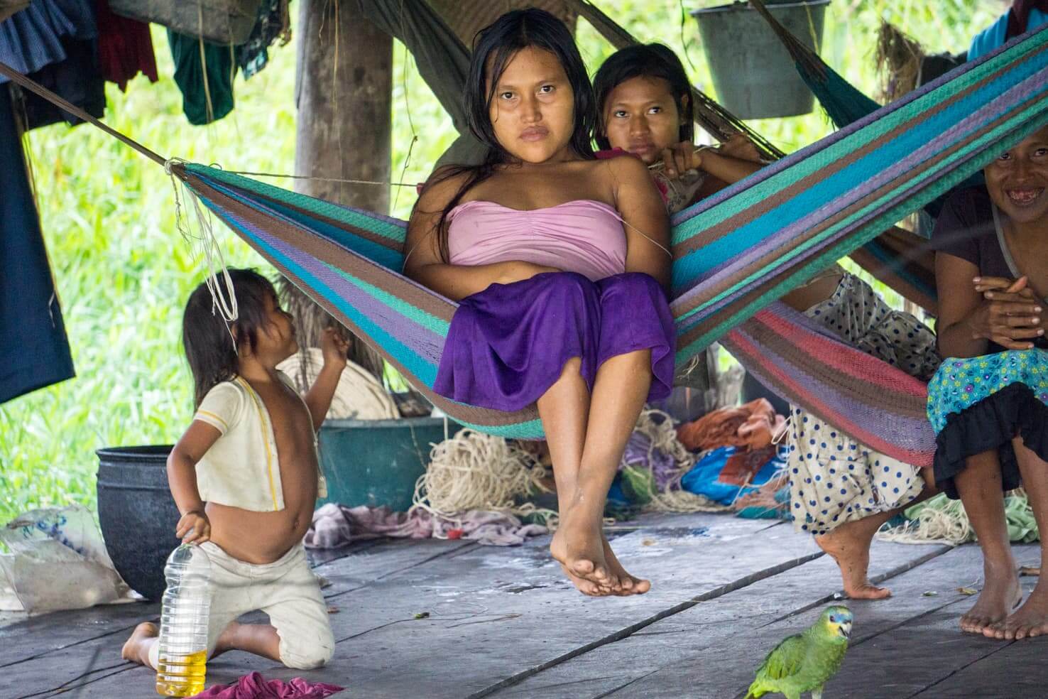 Daily life of Warao Indians in Venezuelan jungle