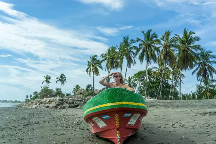 Surfing, beach run and turtles on Jiquilillo beach, Nicaragua