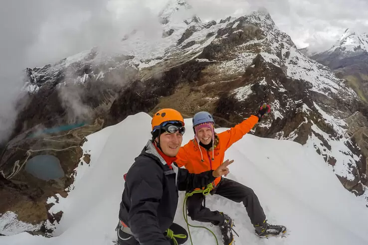 First mountaineering experience Mateo in Peru