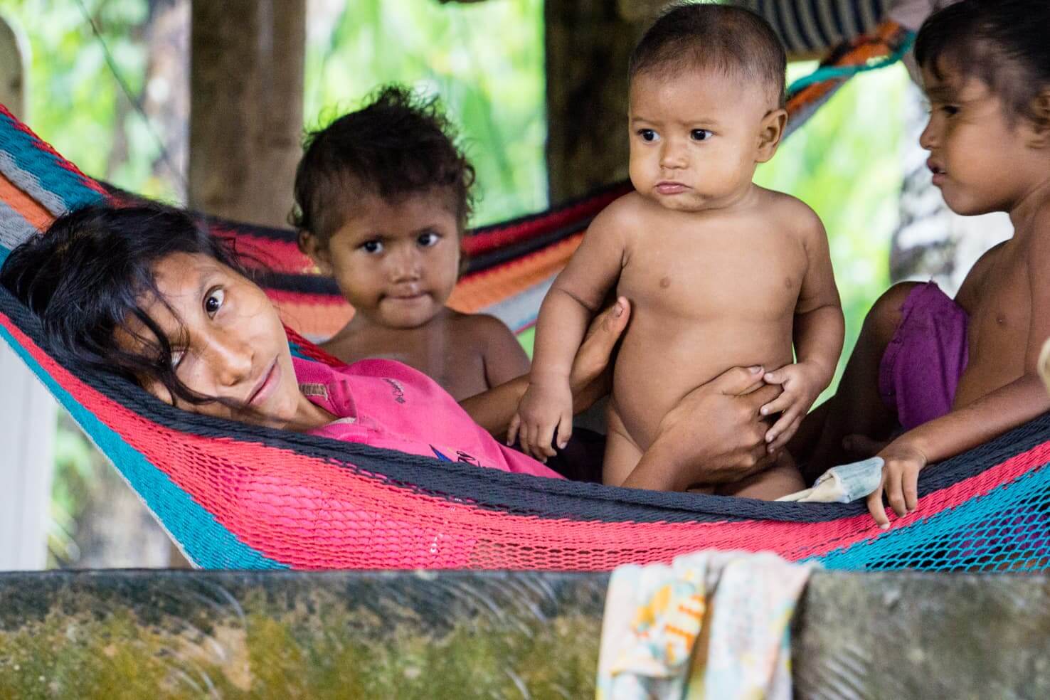 Daily life of Warao Indians in Venezuelan jungle