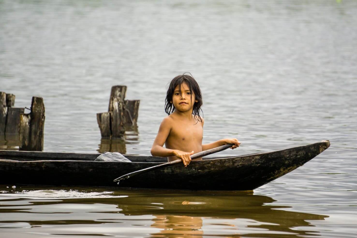 Daily life of Warao Indians in Venezuelan jungle