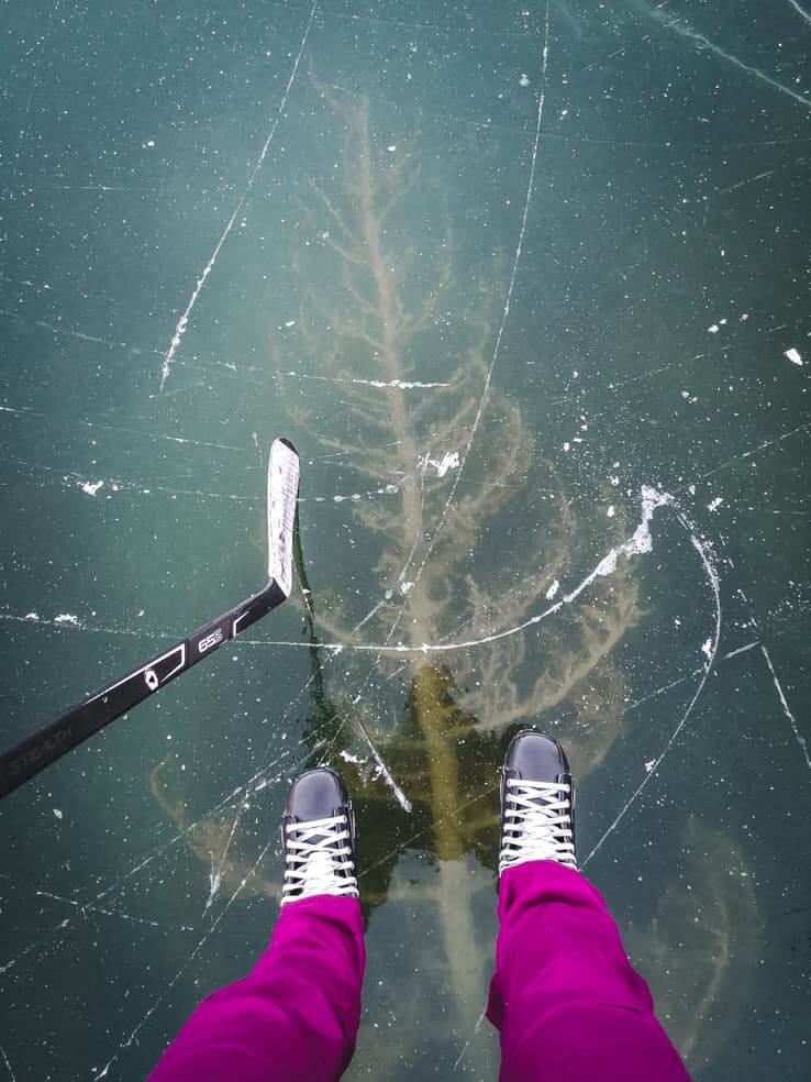 Ice skating in Banff National Park