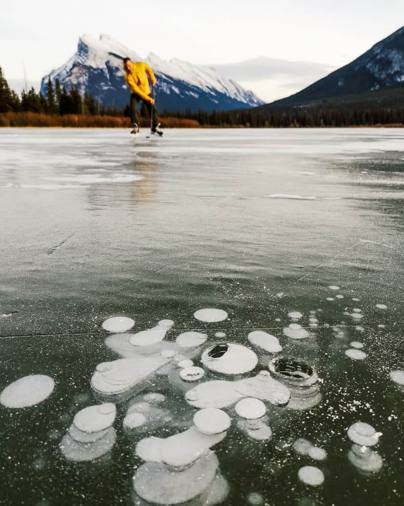 Ice skating in Banff National Park