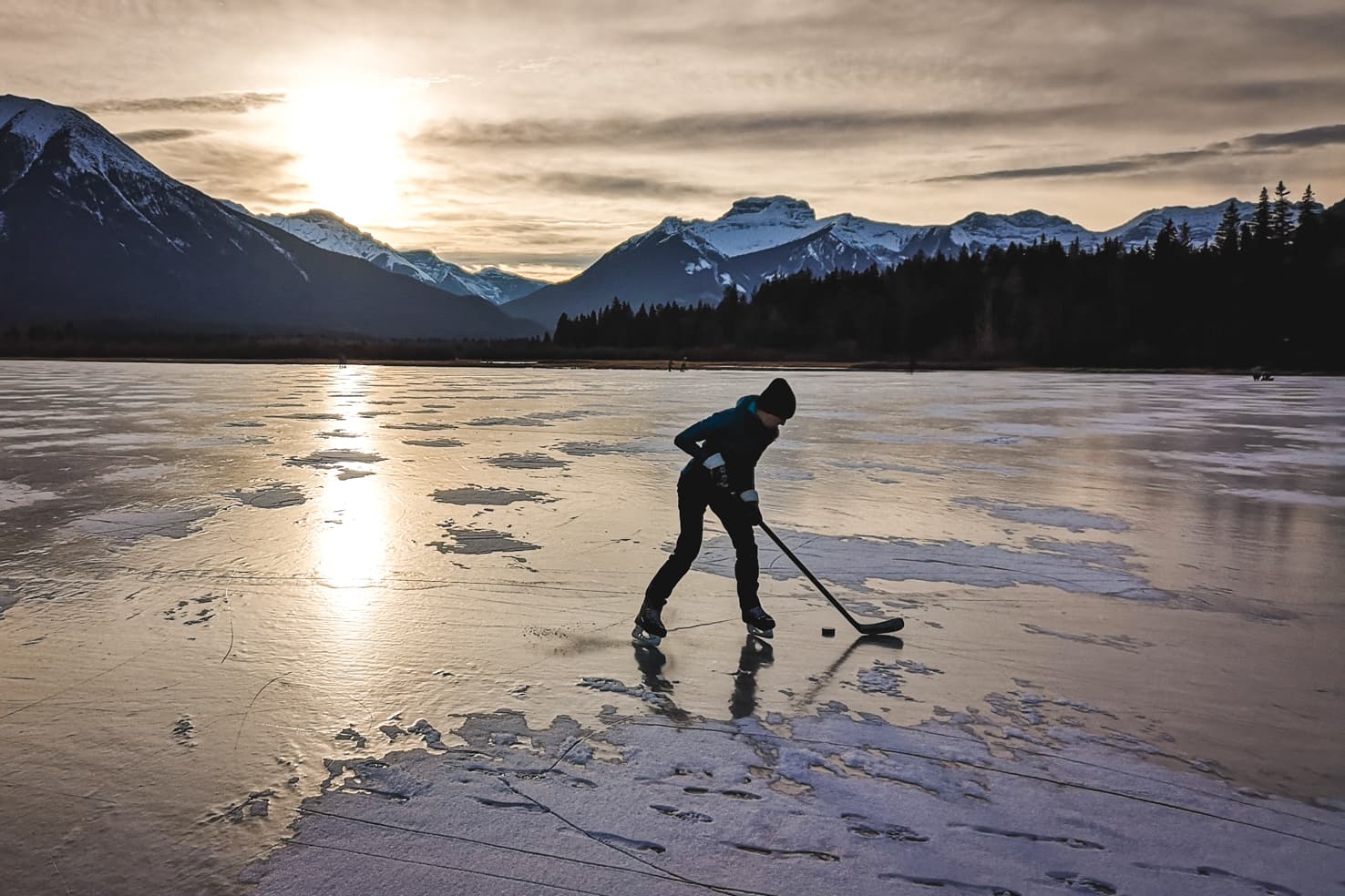 Things to do in Jasper National Park - 41 Play ice hockey on a frozen lake