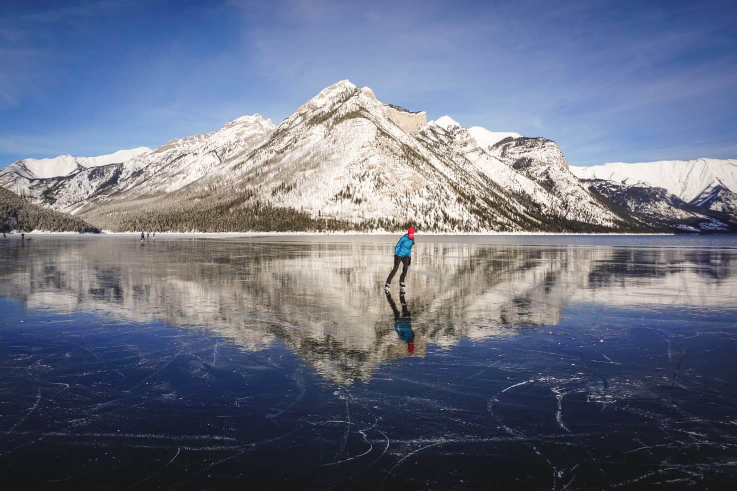 Ice skating in Banff National Park - Lake Minnewanka