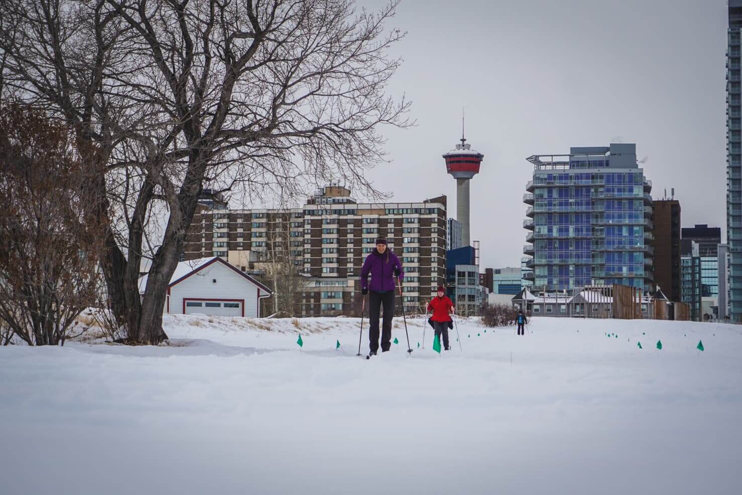 Cross country skiing at East Village Nordic Loop, Calgary
