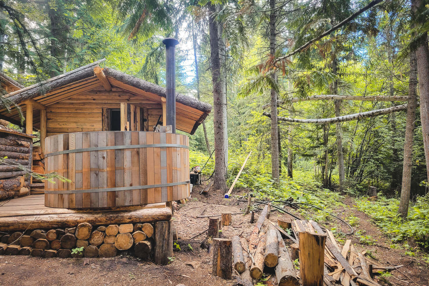 hot tub at Camp Moose Trail