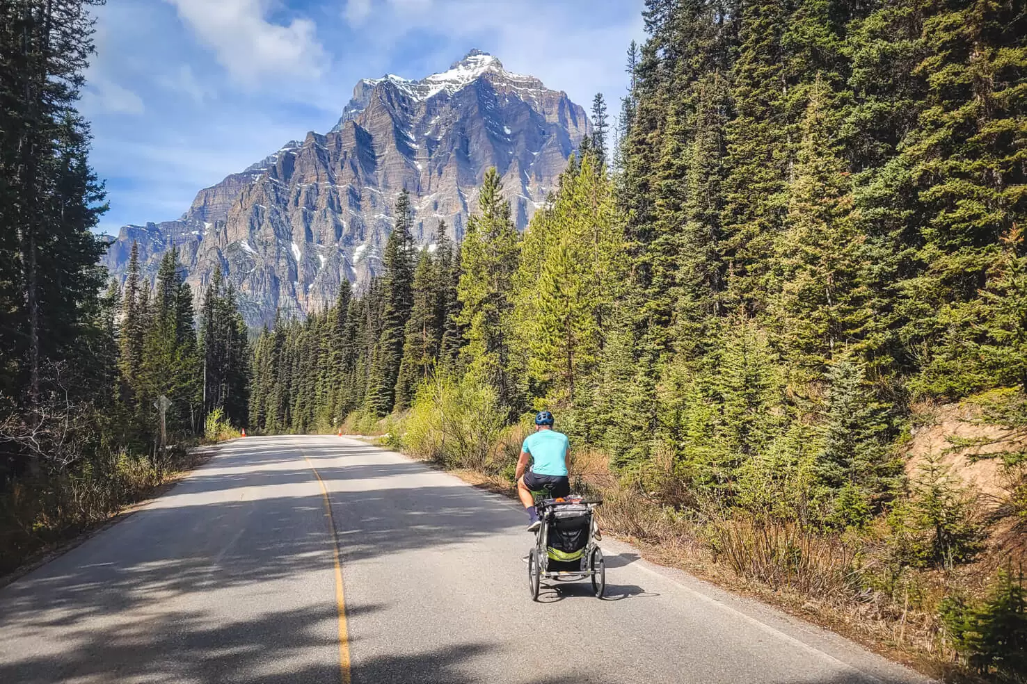 biking to Moraine Lake