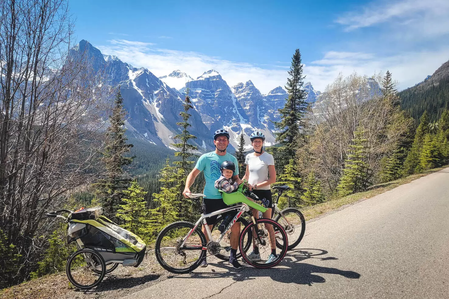 biking to Moraine Lake