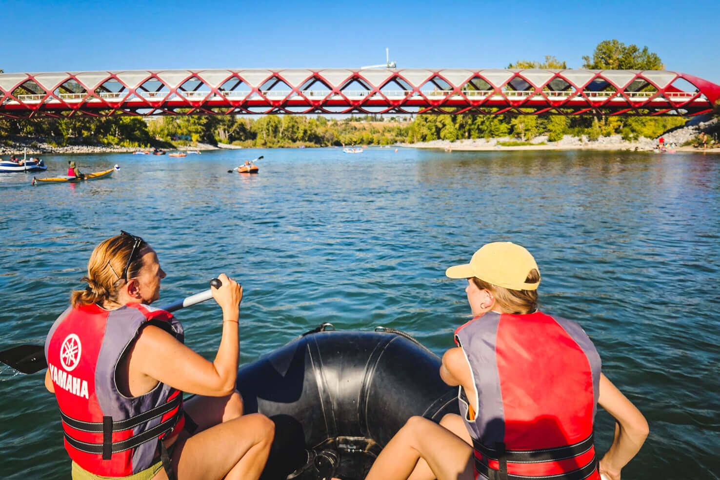 Floating down Bow River in Calgary